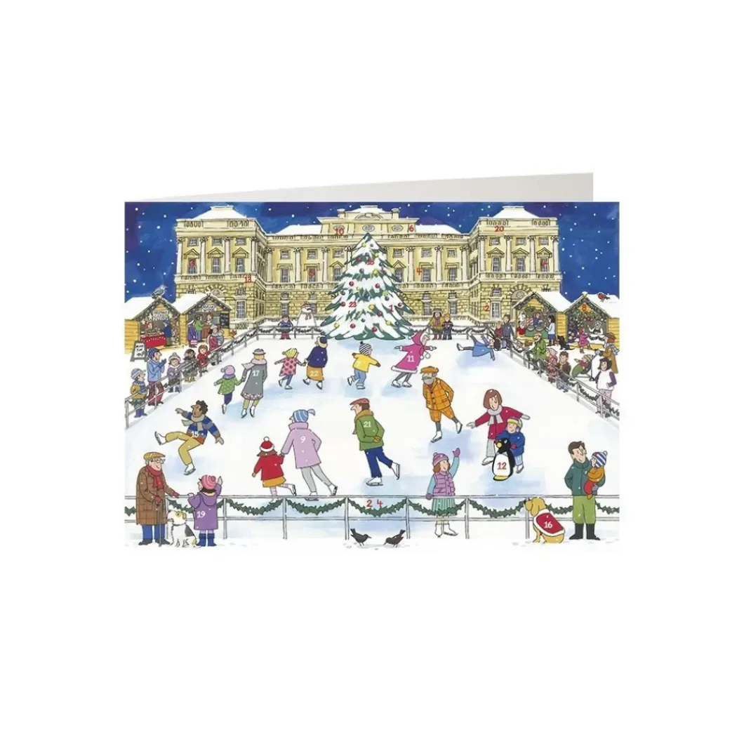 Christmas Ice Skating Advent Calendar Card