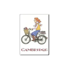Cycling Student Girl, Cambridge Fridge Magnet