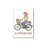 Cycling Student Girl London Fridge Magnet