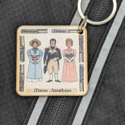 Jane Austen Wooden Keyring