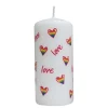 Love Heart Rainbow Pillar Candle