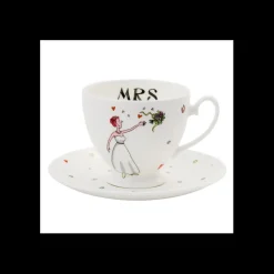 Mrs Wedding Teacup & Saucer