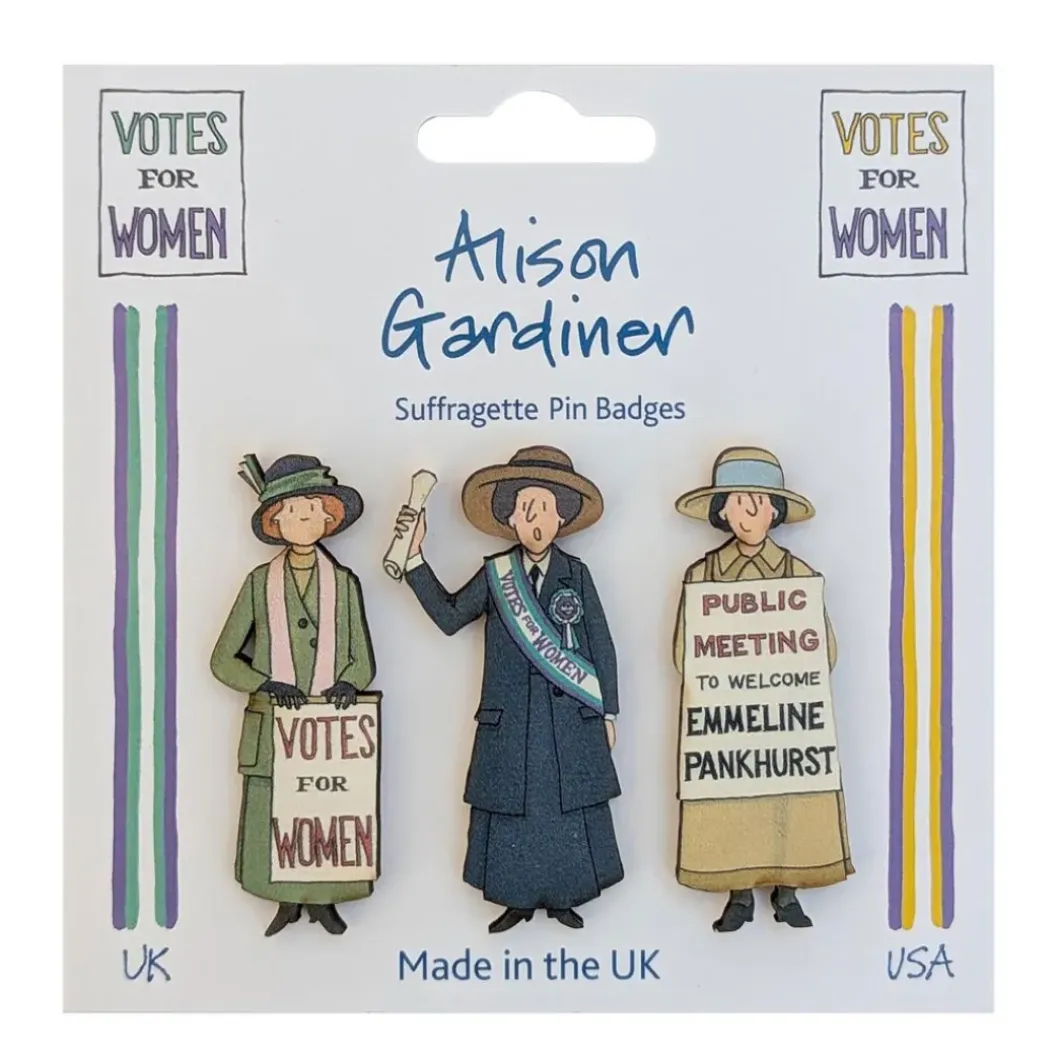 Suffragette UK Set of 3 Pin Badges